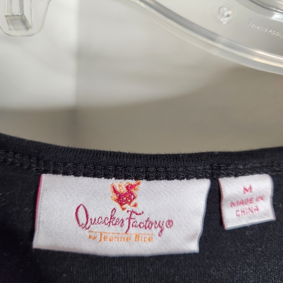 Quacker Factory Dress womens Medium Nautical sequins anchor short sleeve pockets - Picture 2 of 5